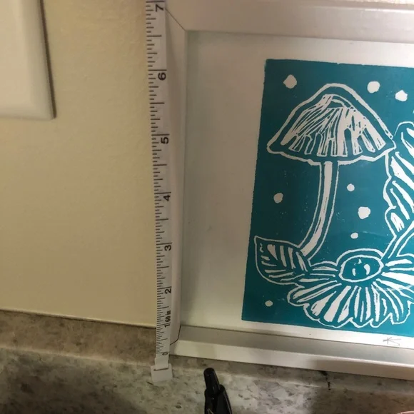 Framed Teal Botanical Art Print - Picture 3 of 4